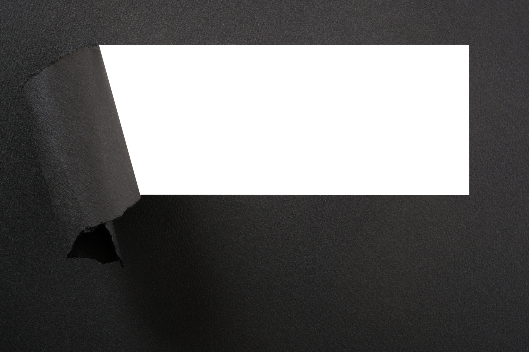 Torn Black Paper Strip Transparent Background Frame